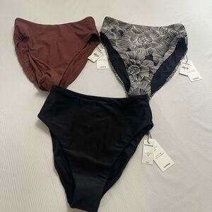 Lot Of 3 NWT Express Body Contour Swim Bikini Bottoms Size Medium New